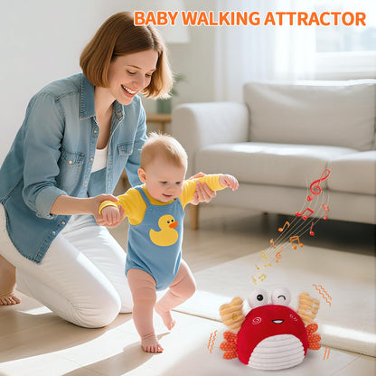 nicknack Crawling Crab Baby Toy 6 to 12 Months, Musical Dancing Crab Sensory Plush Toddler Toys for Babies 1 2 Year Old Boy Girl Birthday Gifts - Adjustable Volume,100 Songs & Recording Feature