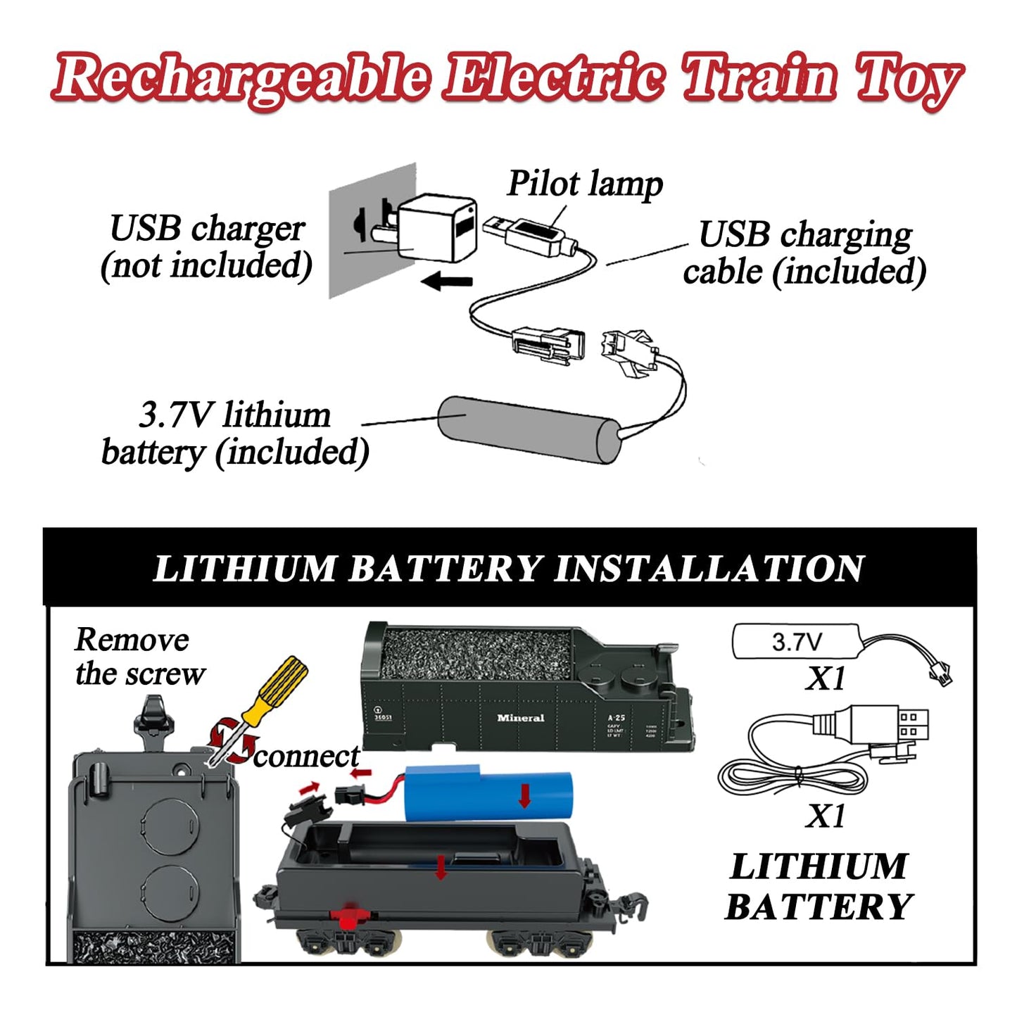 Hitish Train Set for Kids, Electric Train Toys with Realistic Light Sounds Smoke, Christmas Train Model Gifts for Toddlers Boys Girls, Steam Locomotive, Luxury Track & 2 Glowing Passenger Carriages