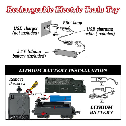 Hitish Train Set for Kids, Electric Train Toys with Realistic Light Sounds Smoke, Christmas Train Model Gifts for Toddlers Boys Girls, Steam Locomotive, Luxury Track & 2 Glowing Passenger Carriages