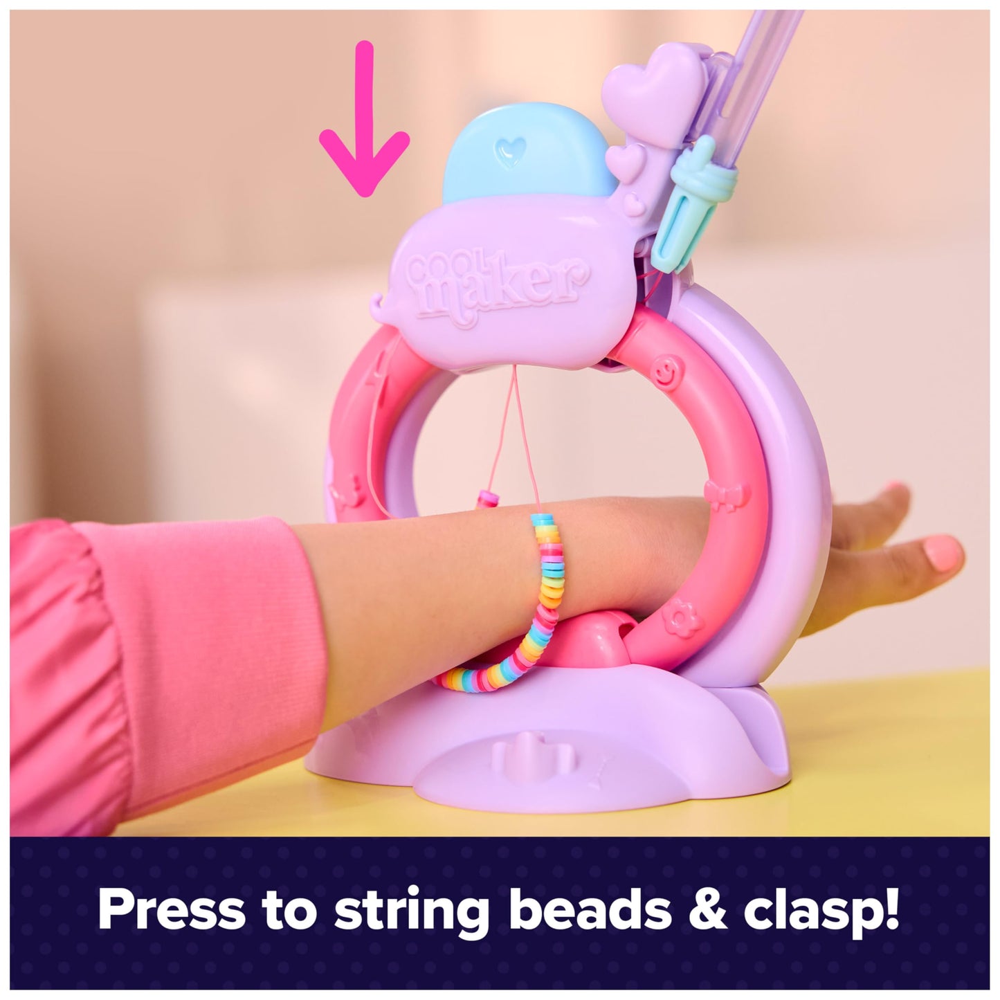 Cool MAKER Stack’d Heishi Studio bracelet making kit with beads and beading pen for kids, includes over 1200 beads for jewelry crafting.