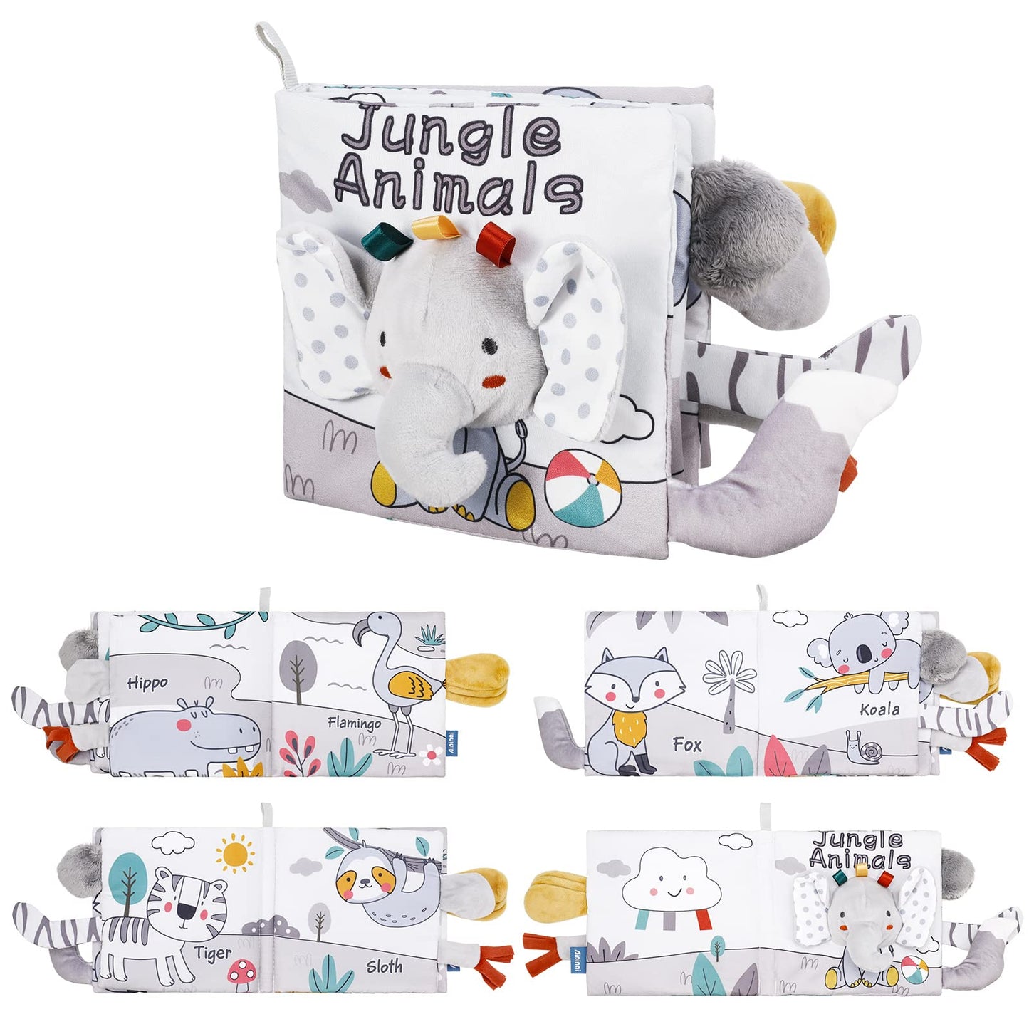 Baby Books, Soft Crinkle Cloth Sensory Toy High Contrast Soft Book, Fabric Touch and Feel Activity Early Development Toy Infant Boy Girl Shower Present