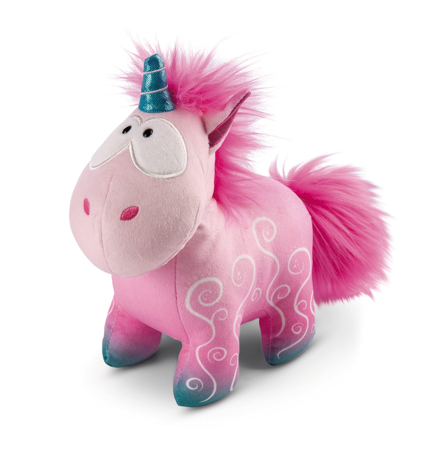 NICI 49106 Cuddly Unicorn Midnight Floral 22cm Pink Standing-Sustainable Made Plush, Cute Soft Toy to Cuddle and Play with, for Children & Adults, Gift idea