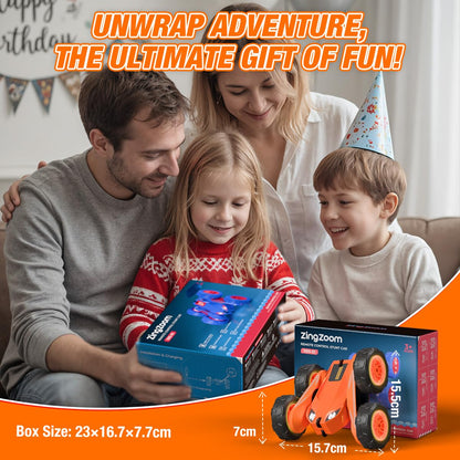 Dual Direct Charging Remote Control Cars with LED Light,High Speed 2.4Ghz 4WD Rc Stunt Car,Indoor and Outdoor 360° Rotates 180°Flips Electric Vehicle Toys Gifts for 3-12 Year Old Boys Girls Kids