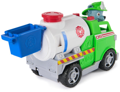 Paw Patrol Fire Rescue: Rocky Rescue Fire Tanker with Action Figure, Grab Claw and Toy Truck, Kids Toys for Boys and Girls Ages 3 and Up