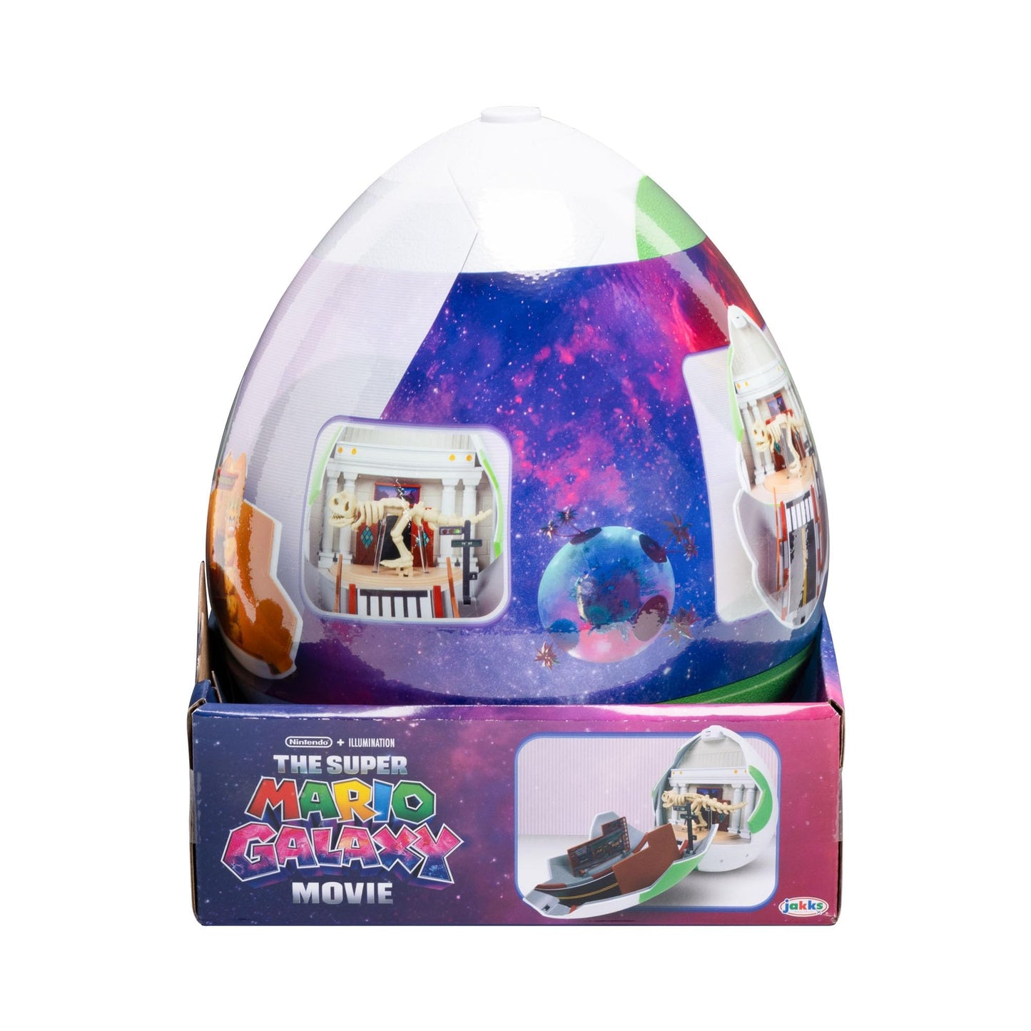 Super Mario Galaxy Yoshi Egg 9-inch playset with action figures and mini figures, officially licensed by Jakks Pacific for ages 3+.