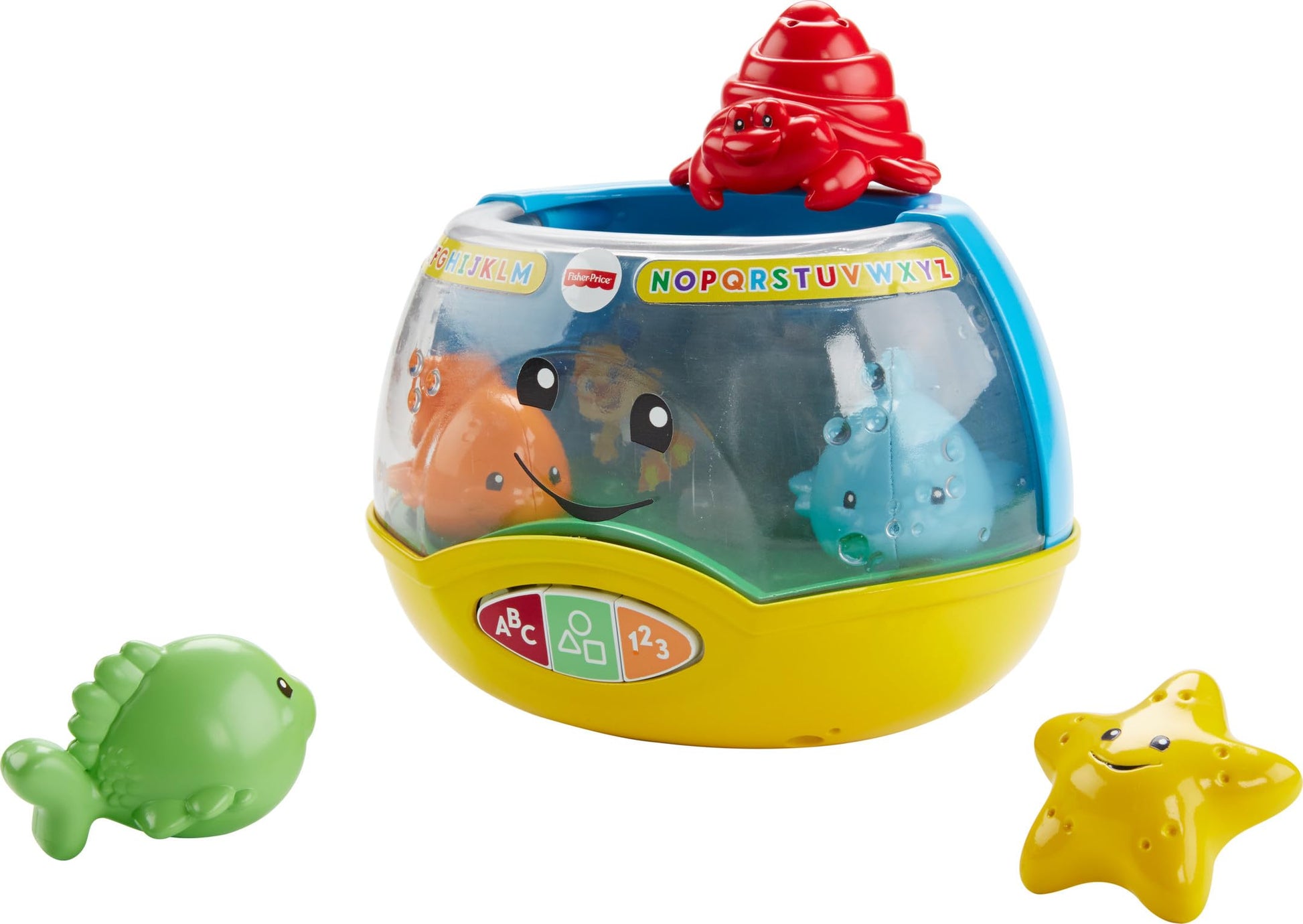 Fisher-Price Laugh & Learn Magical Lights Fishbowl toy for infants 6+ months, featuring colorful lights and smart stages learning content.