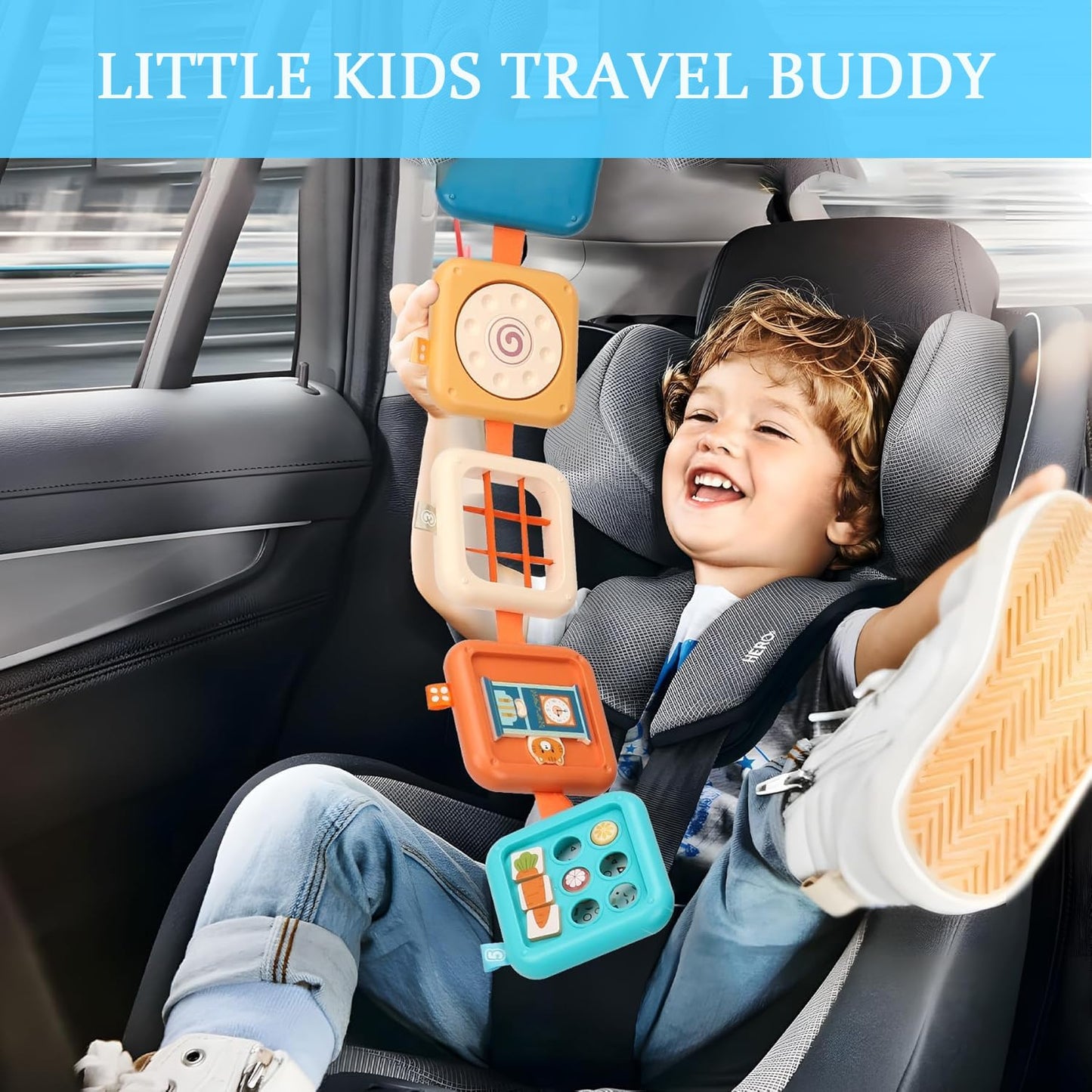Felly Baby Travel Busy Board for Toddler 1+ Years, 8 in 1 Montessori Activity Cube Toy, Fine Motor Skill, Sensory Developmental Fidget Toys, Birthday for Boys Girls