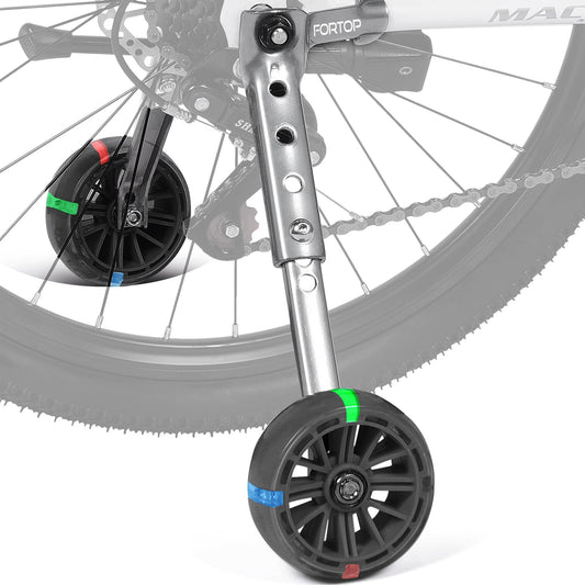 FORTOP Bike Training Wheels, Pair of Heavy Duty Rear with Stabilizers Mounted Kit for 16 18 20 22 inch Kids Boy Girls Variable Bike (Black)