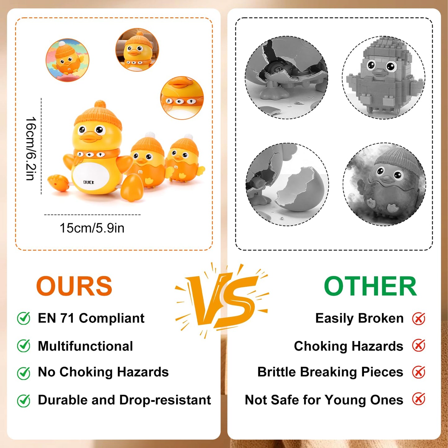 QASUN baby sensory toys for 6 to 12 months, featuring light-up and musical elements for tummy time and crawling.