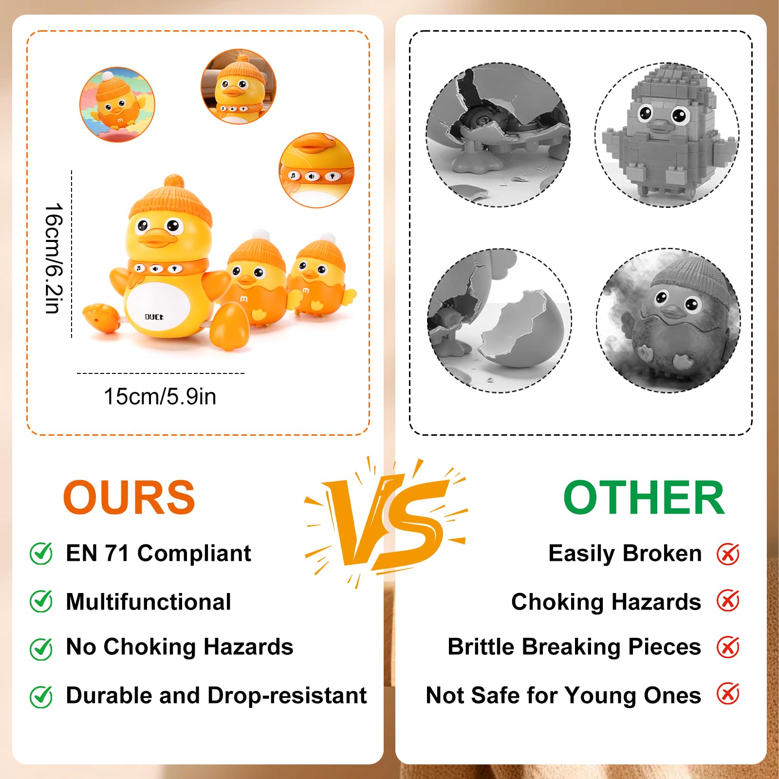 QASUN baby sensory toys for 6 to 12 months, featuring light-up and musical elements for tummy time and crawling.