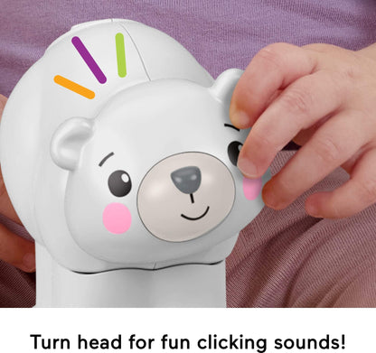 Fisher-Price Baby Toy Crawl-After Polar Bear, Animal-Themed Activity Vehicle with Sensory Details for Infants Ages 9+ Months, JDL63