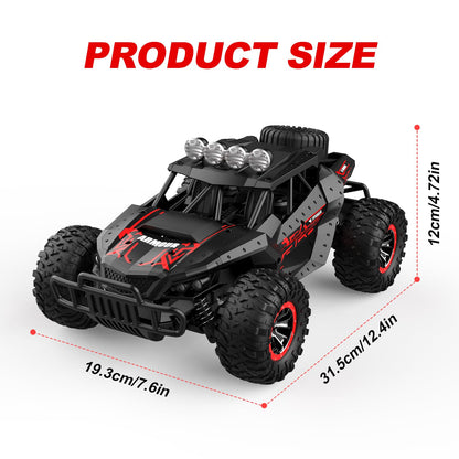 Remote Control Car for Kids 2.4Ghz Rechargeable Batteries 70 mins Play Time, 25 Km/h Monster Truck 1:16 Off-road All-terrains Hobby RC Car Professional Gift for Kids