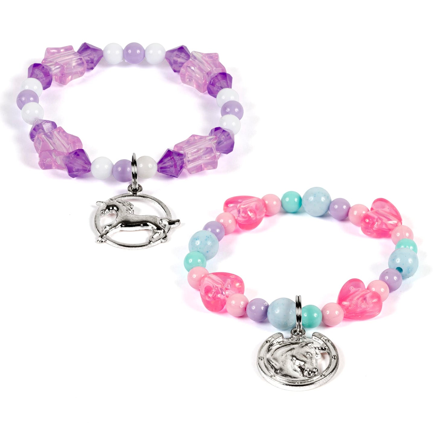 Unicorn Charm Jewellery | Create Beautiful Bracelets & Necklaces | Includes 10 Metal Charms And Over 300 Beads| Made With 100% Recycled Plastic | For Ages 4+