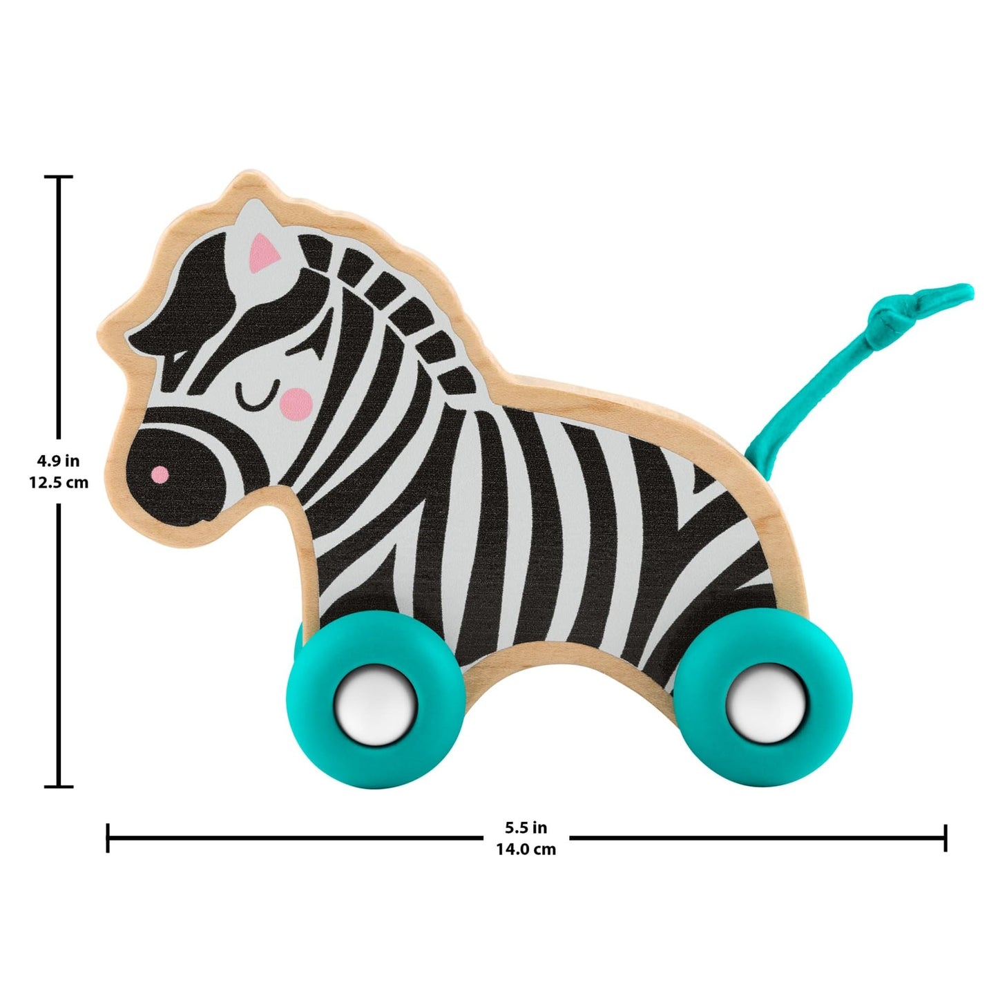 Fisher-Price Wood Baby Toys Push-Along Animals, Set of 2 Wooden Vehicles with Silicone Wheels for Crawling Play Infants Ages 6+ Months, JFN19