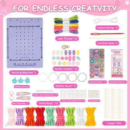 ZQIN Friendship Bracelet Making Kit for Girls 8+: Quick Maker DIY Arts and Crafts Toys, Best Christmas & Birthday Gifts for 6-12 Year Old Girls (Pink)
