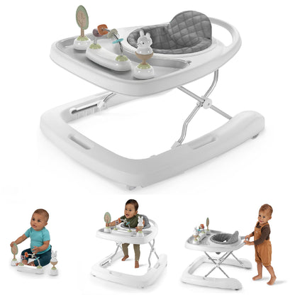 Ingenuity Spring & Sprout First Forest 3-in-1 baby activity walker with colorful nature-inspired toys and adjustable height.