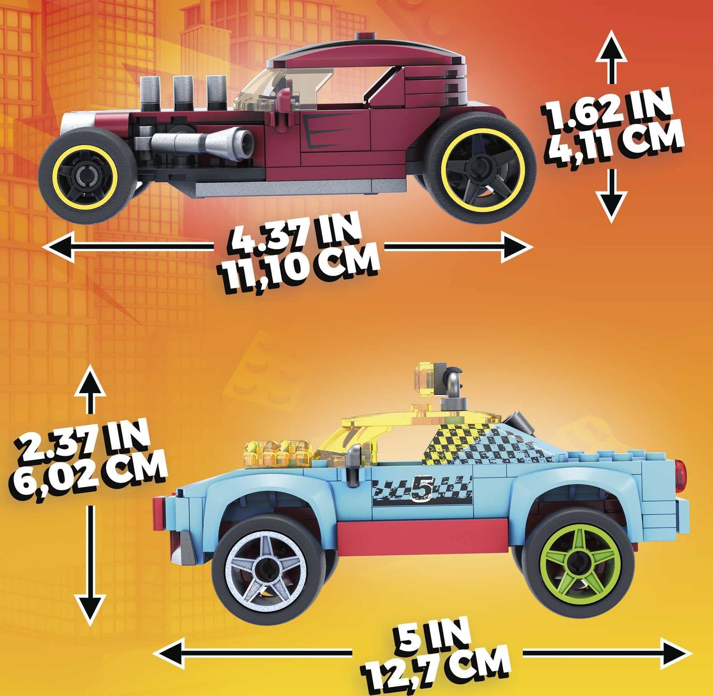 MEGA Hot Wheels Car Customizer building set with micro figure driver, rolling wheels and authentic features, toy gift set for boys and girls for ages 5 and up