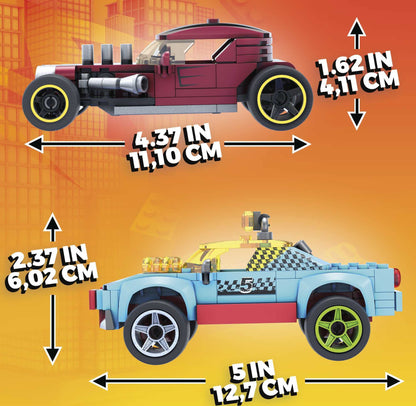 MEGA Hot Wheels Car Customizer building set with micro figure driver, rolling wheels and authentic features, toy gift set for boys and girls for ages 5 and up