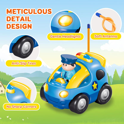 Pup Go First Police Remote Control Car for Toddler 18 Months+, Ideal for Girls, 2 Interchangeable Dolls with Siren & Lights, Baby RC Police Racing Toy (Sapphire Blue)