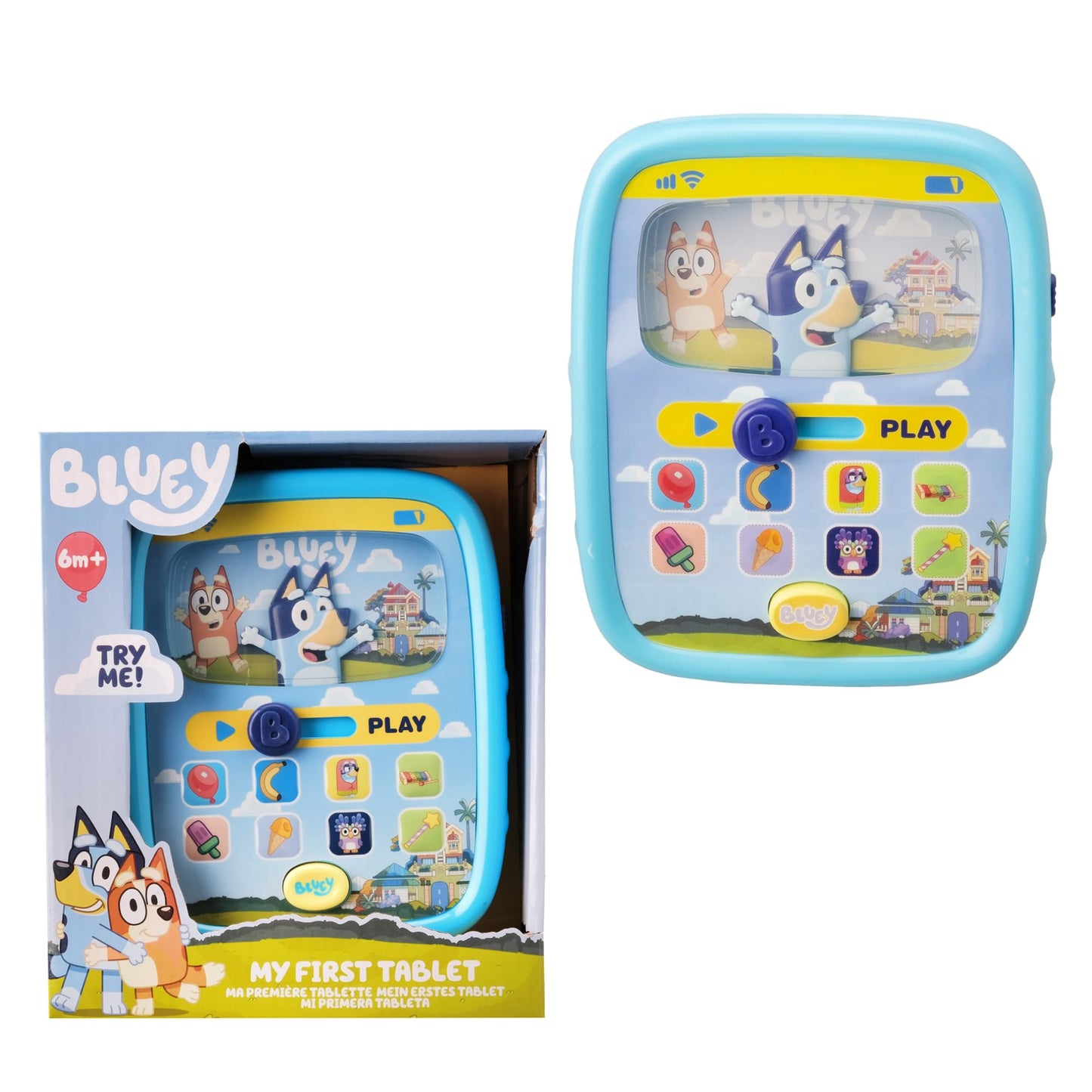 Bluey Interactive Tablet & Remote Control Toy Set – Pretend Play Phone & Learning Tablet for Toddlers – Musical Sound Buttons, Sliding Fun Features (Bluey's Tablet)