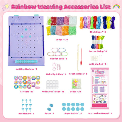 KuflooQ Friendship Bracelet Making Kit for 6-15 Year Old Girls, Craft Kits for Childs, DIY Christmas Gifts for Girls, Weaving Loom Kit Toys for Kids