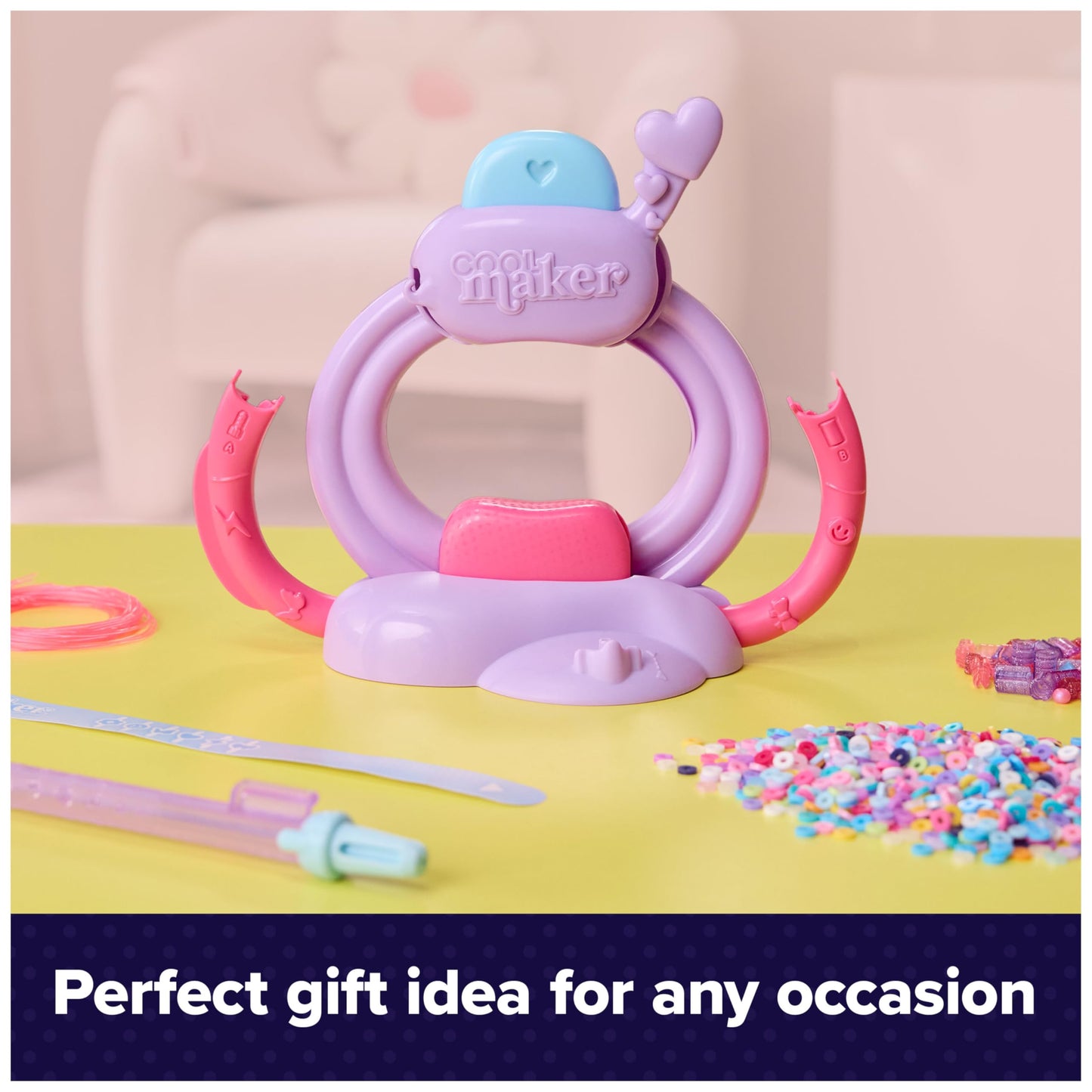 Cool MAKER Stack’d Heishi bracelet making kit with beads and easy beading pen, perfect for kids ages 7 and up to create stylish bracelets.