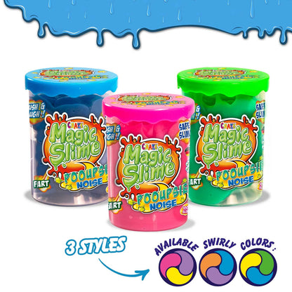 Colorful CRAZE Magic Slime Pooupsie Noise 3-pack kit with 3x100g soft, squishy slime toys for kids age 3+ fun play and sensory activity