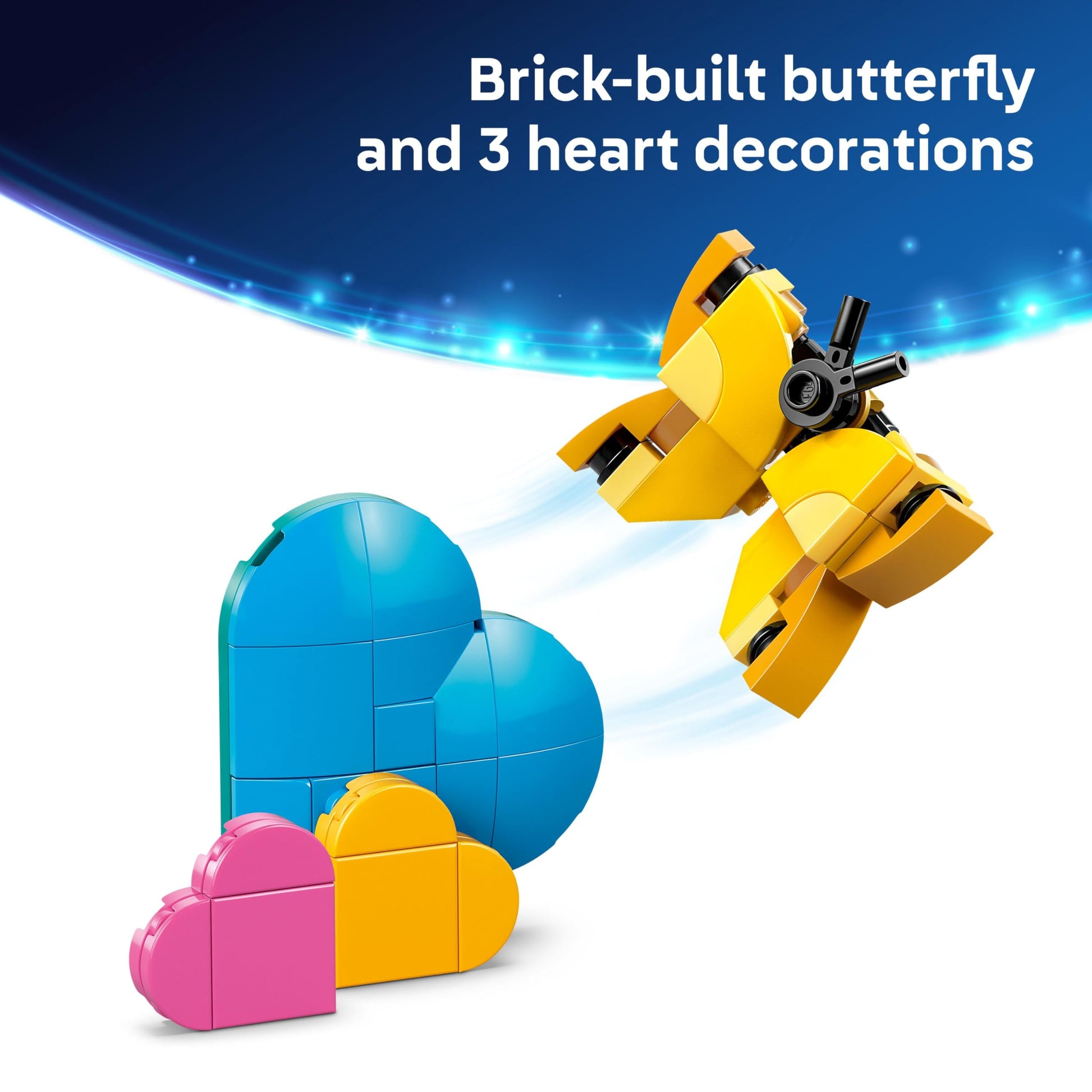 LEGO Disney Angel building toy figure with heart balloons and butterfly, designed for age 9+ fans of Lilo & Stitch.