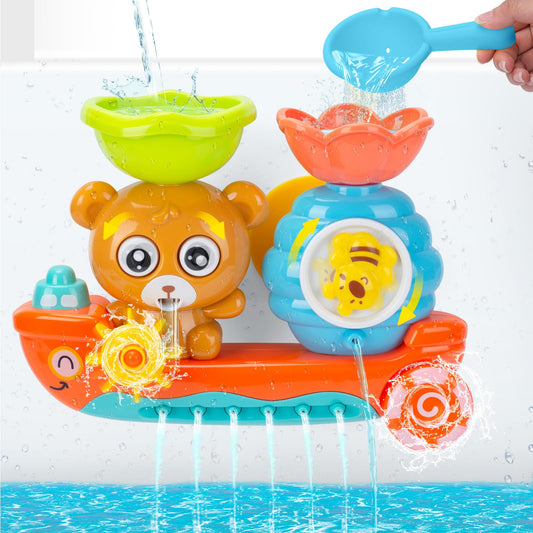Rilso bath toys for toddlers, colorful floating toys for babies, ideal for sensory play during bath time.
