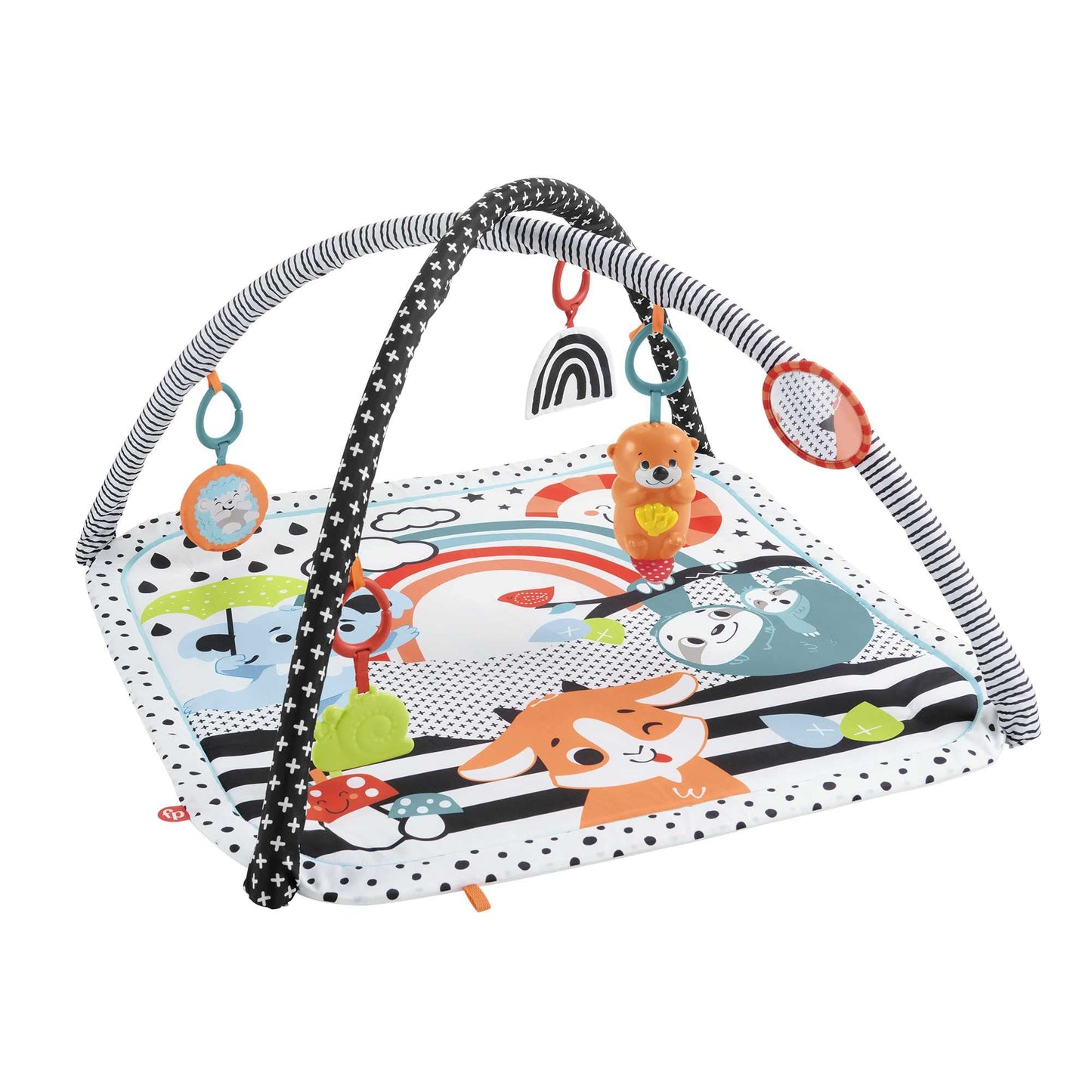 Fisher-Price 3-in-1 baby gym with colorful sensory toys, lights, and sounds for newborn tummy time and early play.