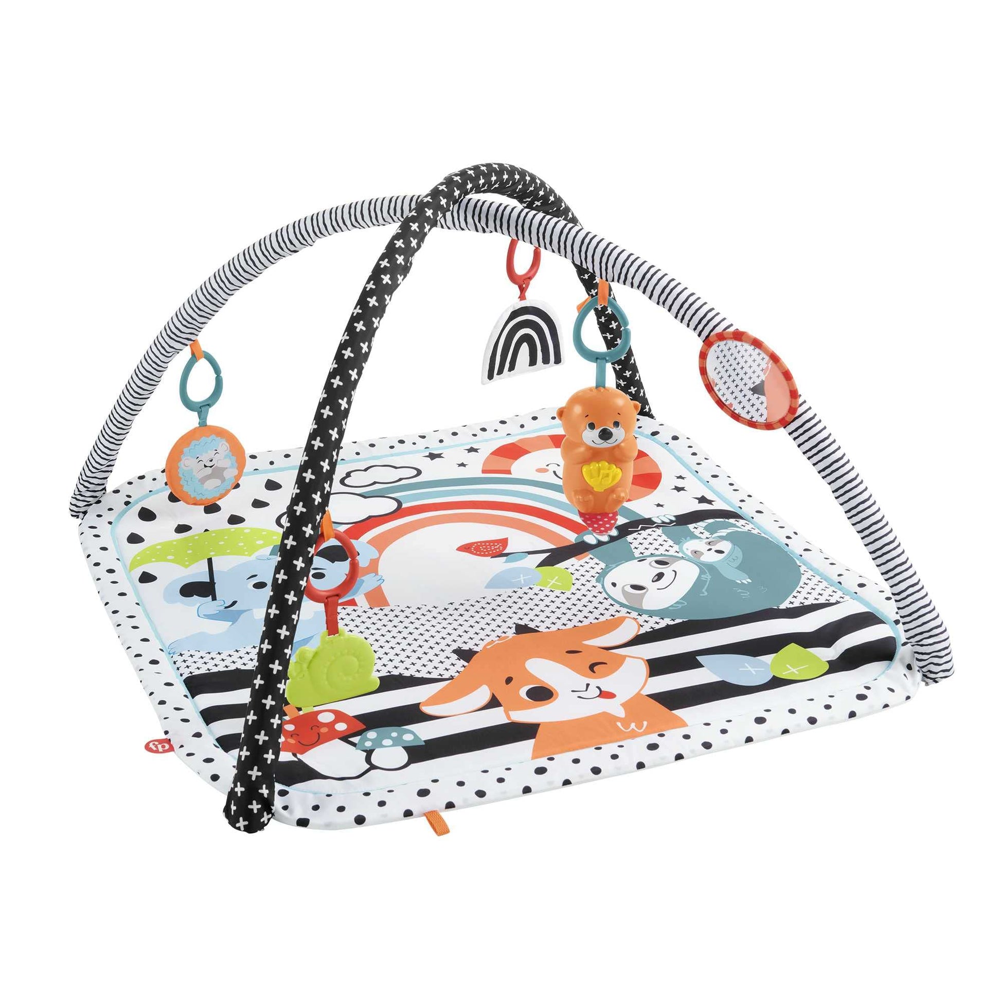 Fisher-Price 3-in-1 baby gym with colorful sensory toys, lights, and sounds for newborn tummy time and early play.
