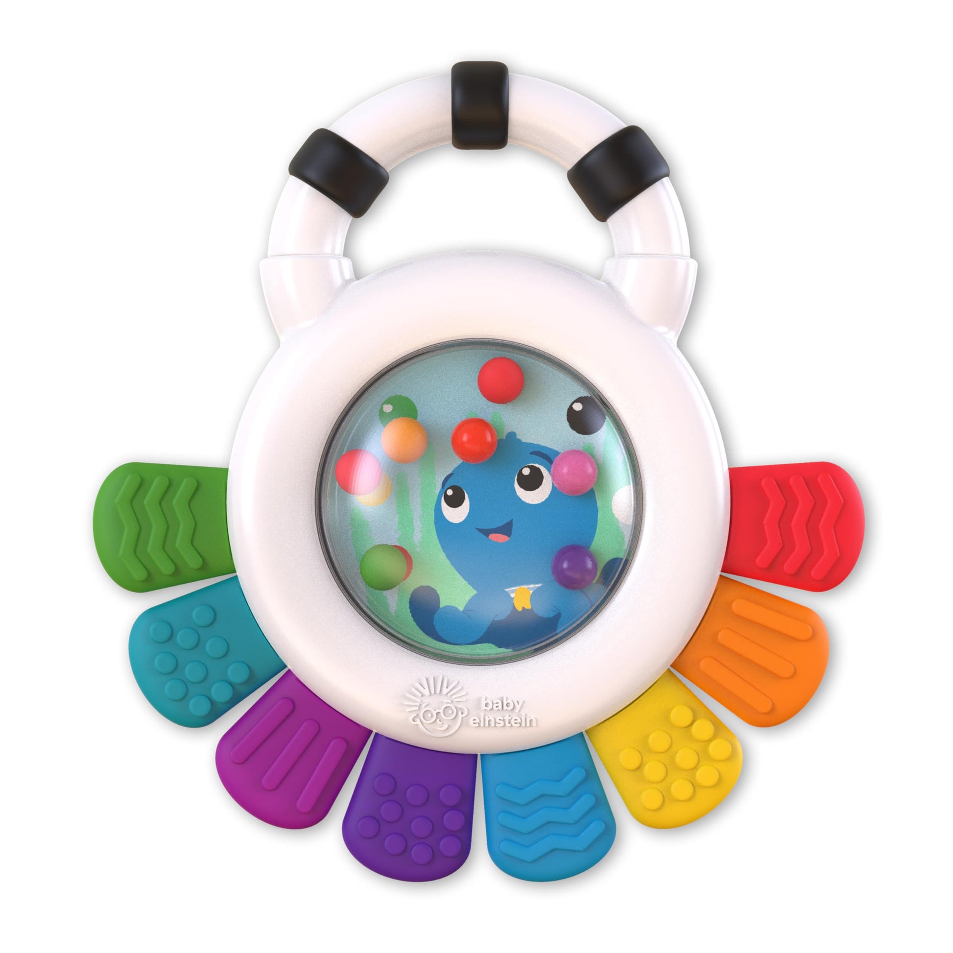 Baby Einstein Outstanding Opus The Octopus sensory rattle and teether toy for babies 3 months and up, BPA free and chillable.