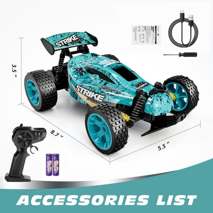 Tecnock RC Car Remote Control Car for Kids, 1:18 High Speed 20 KM/H 2WD RC Buggy, 2.4GHz Off Road Racing with Rechargeable Batteries, Toys Gift for Boys and Girls