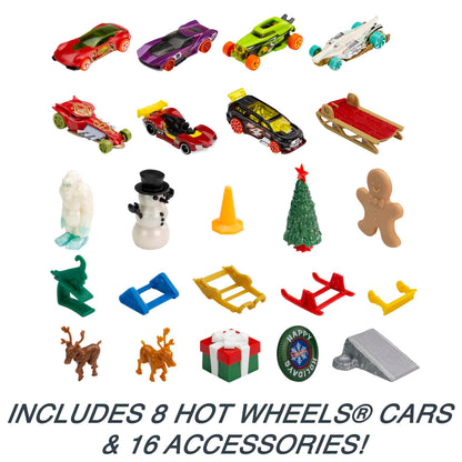 Hot Wheels Advent Calendar, Toy Cars for Kids 3 Years Old and Older