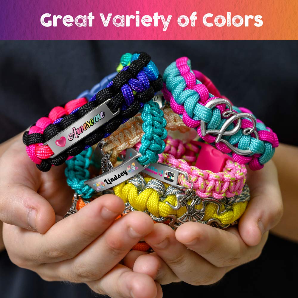Paracord Bracelet Making Kit with Charms - Art & Craft Gift for KIDS Age 8 9 10 11 12 & Teens 13 14 Year Old. Make Your Own Friendship & Jewellery for Birthday, Travel Activity, Camp & Project