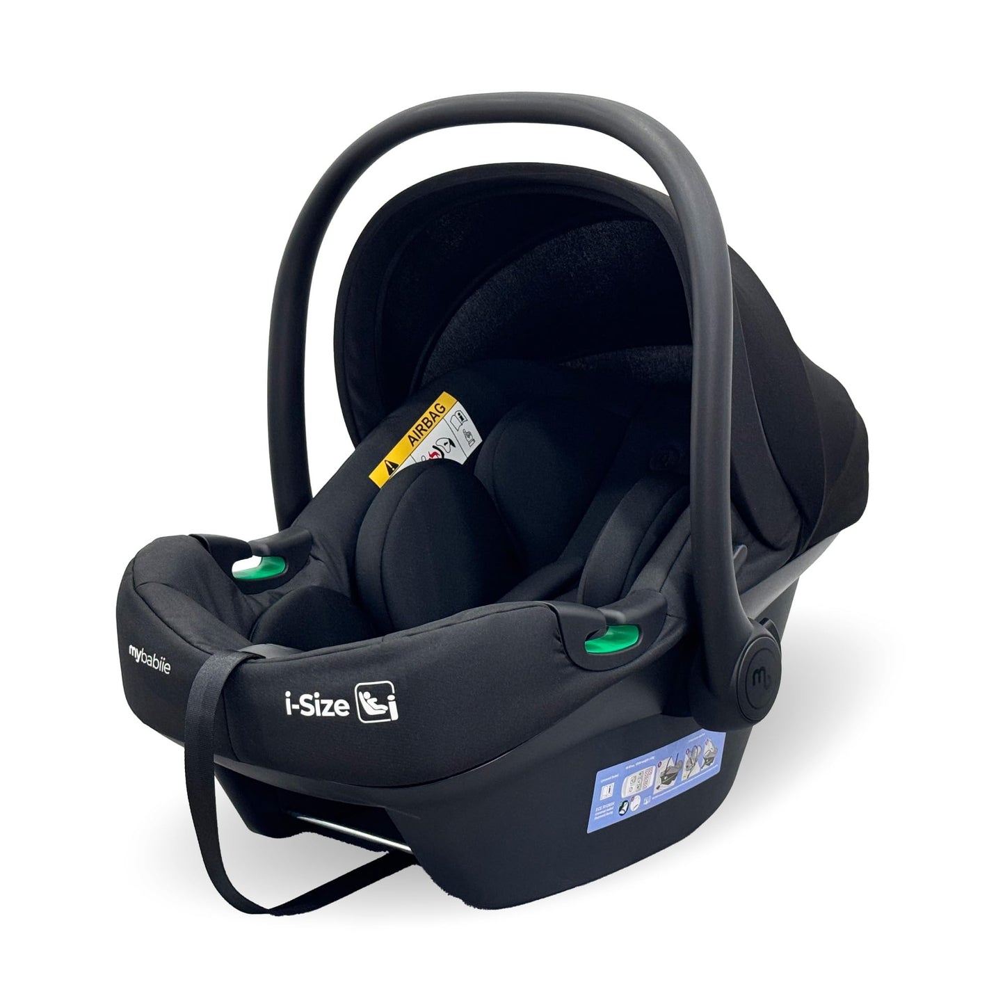 My Babiie MBCS02 SE i-Size Baby Car Seat - 40-87cm (Birth to 15 Months Approx.), R129, Group 0+, Lightweight Infant Carrier, Large Canopy, Newborn Insert, Adjustable Headrest - Black SE
