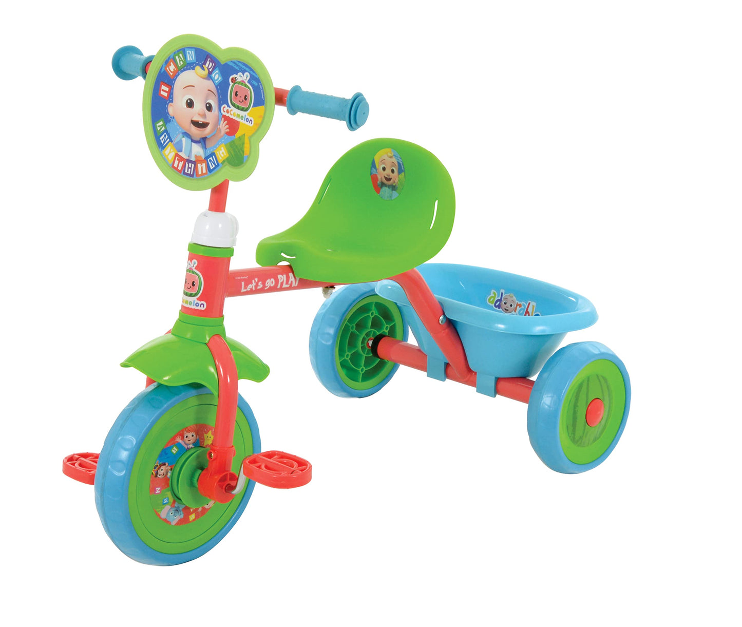CoComelon My First Trike for Toddlers - Baby Trike with Parent Handle - Adjustable Tricycle - Push Along Bike - 79x44x97cm