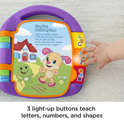 Fisher-Price Storybook Rhymes Learning Toy with Lights and Music for Babies and Toddlers, Laugh & Learn UK English Version, CDH26