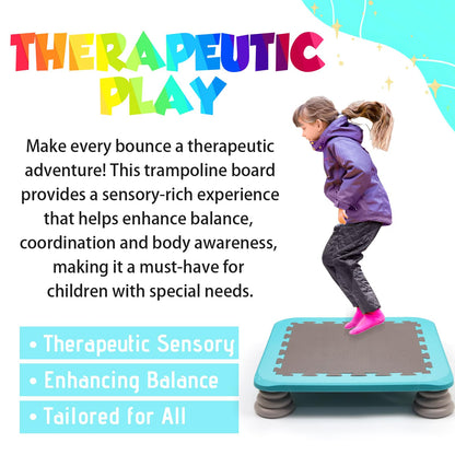 Kids Trampoline Indoor/Outdoor, Mini Trampoline for Toddlers Aged 3+, Autism-Friendly Sensory Toy Training Equipment, Holds up to 75KG, Gifts for Boys Girls