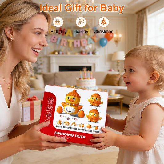 Colorful QASUN baby sensory toys for 6 to 12 months, featuring light-up and musical elements for tummy time and crawling.