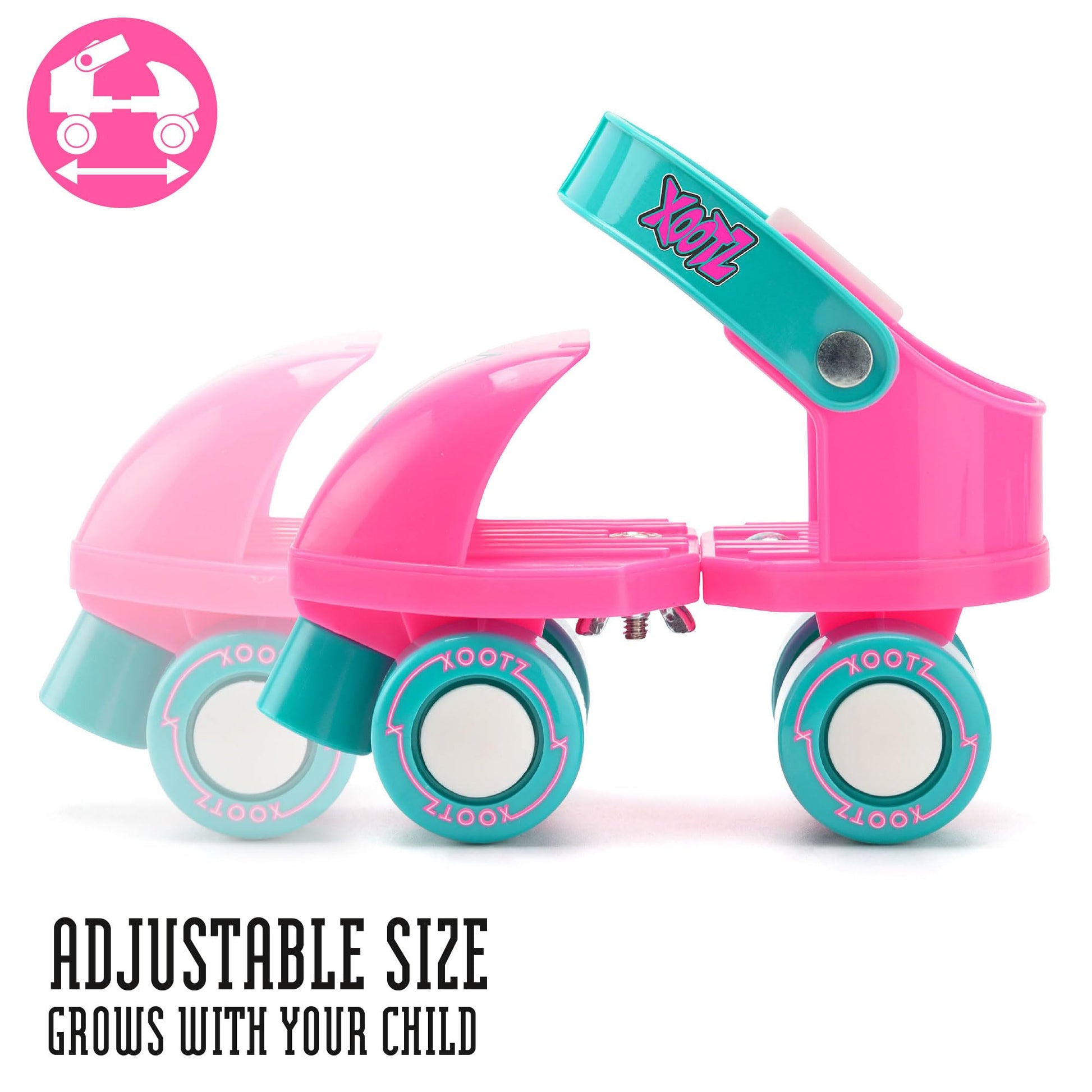 Xootz kids adjustable quad roller skates for boys and girls, stable and comfortable for indoor and outdoor skating ages 5+.