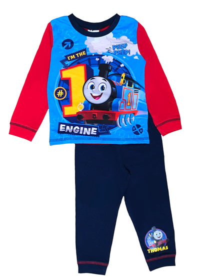THOMAS & FRIENDS, Boys Thomas The Tank Engine Pyjamas, Red/Blue, Age 2-3 Years