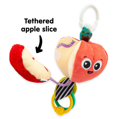 LAMAZE Archer The Apple sensory toy for babies, clip-on pram and pushchair toy with colorful sounds for newborns 0-24 months