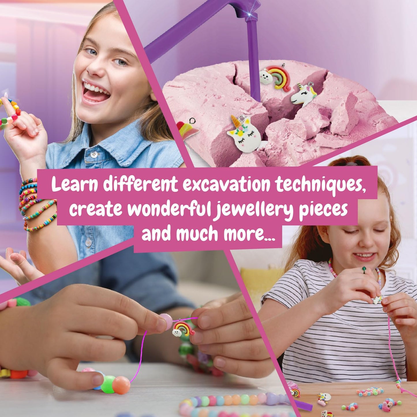 Science4you Jewellery Excavation Kit for Kids – Discover All the Incredible Beads, Arts and Crafts Kit to Make Your Own Friendship Bracelet, A Bead Bracelet Set Gift for Girls and Boys Age 6 7 8 9+
