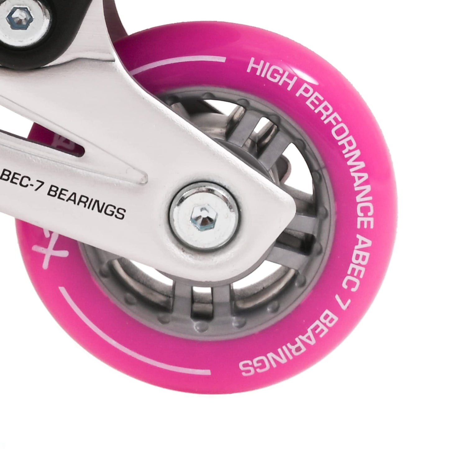 M.Y X-Skate Adjustable Pink Inline Roller Skates with Built In Adjusters Kids Roller Boots for Boys & Girls - Medium