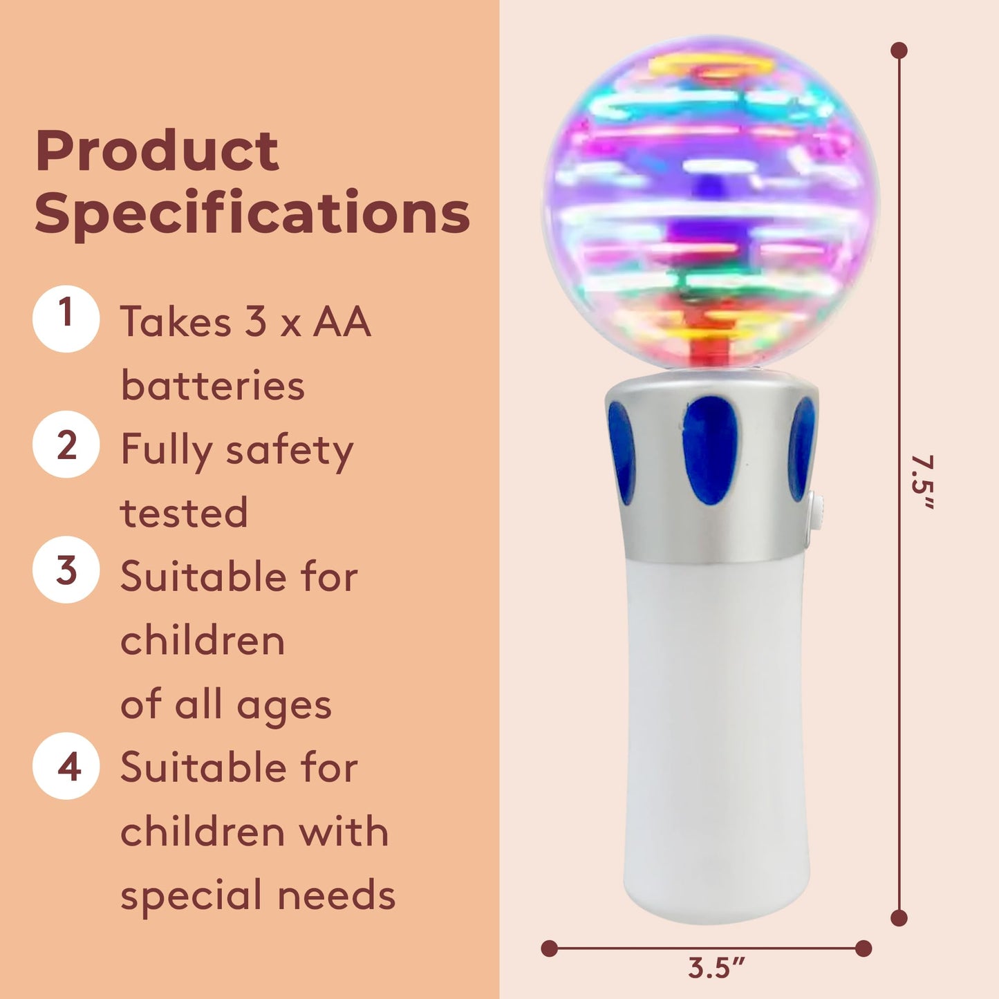 LoveHugs Musical Light Up Wand - Sensory Lights For Autism - Sensory Toys For Autism - Autistic Toy - Magic Wands For Kids