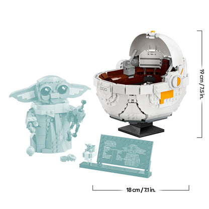 LEGO Star Wars 75403 Grogu character figure with hover pram, perfect for display and fans of The Mandalorian.