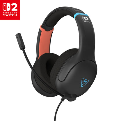 Turtle Beach Airlite Fit charcoal black wired gaming headset with flip-to-mute mic, over-ear design for Nintendo Switch consoles.