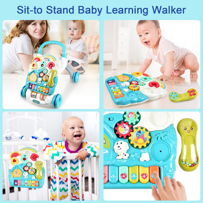 Cemirk Baby Walker with interactive shapes, sounds, music, and pretend play features for babies 6 months to 3 years old.