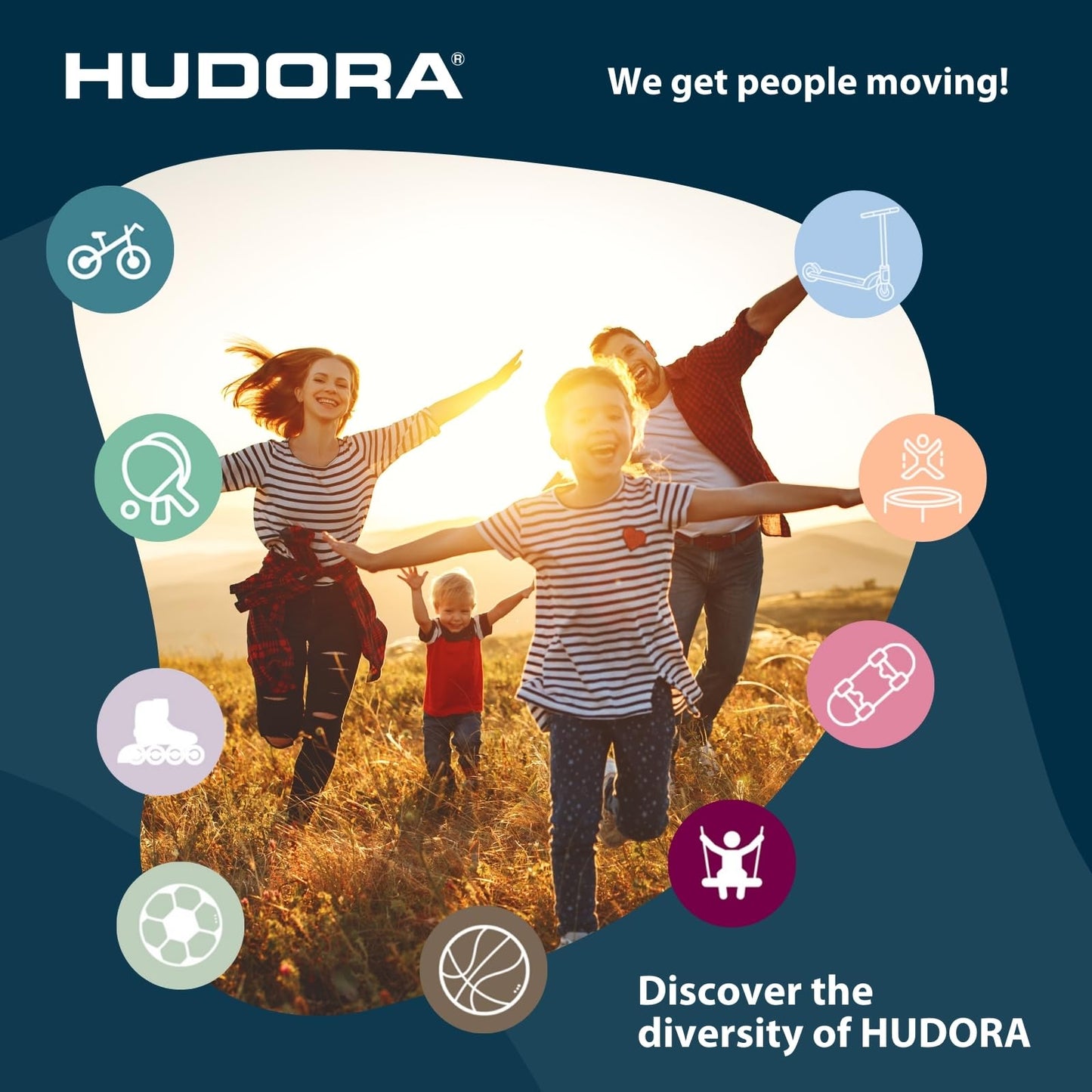 HUDORA BigWheel Pure scooter with sturdy aluminium frame, adjustable height, and foldable design for teens and adults.